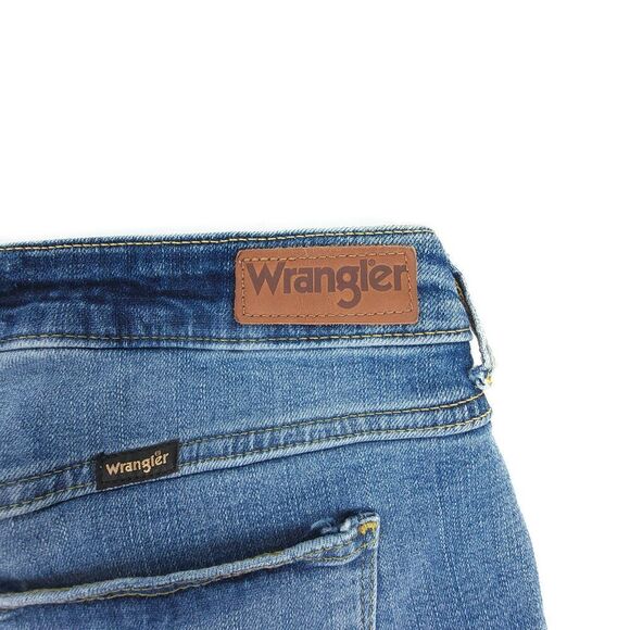 WRANGLER Western High Rise Rodeo Straight Ankle Crop Raw Hem Jeans Plus Size 14 - Picture 3 of 9